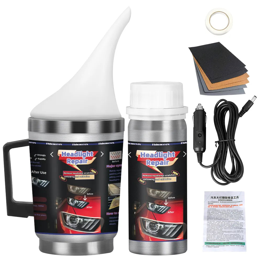 Car Headlights Renovation Polishing Kit Headlight Restoration Kit Workshop Automotive Care Tool 800ML Liquid Polymer Evaporator