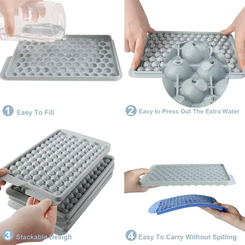 Mini Ice Cube Trays Upgraded Ice Ball Maker Mold Tiny Crushed Ice Tray for Chilling Drinks Coffee Juice Tools Silicona BPA Free