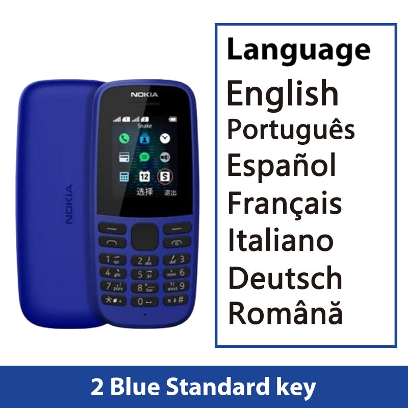 New and Original Nokia 105 2G Feature Push-button Phone 1.77" Display 4MB Storage 800mAH Battery Long Standby Flashlight Radio