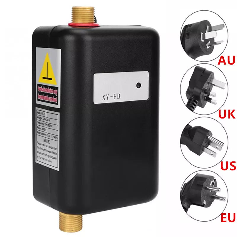 110V/220V Electric Water Heater 3800W Tankless Instantaneous Instant Hot Water Heater Kitchen Bathroom Shower Flow Water Boiler