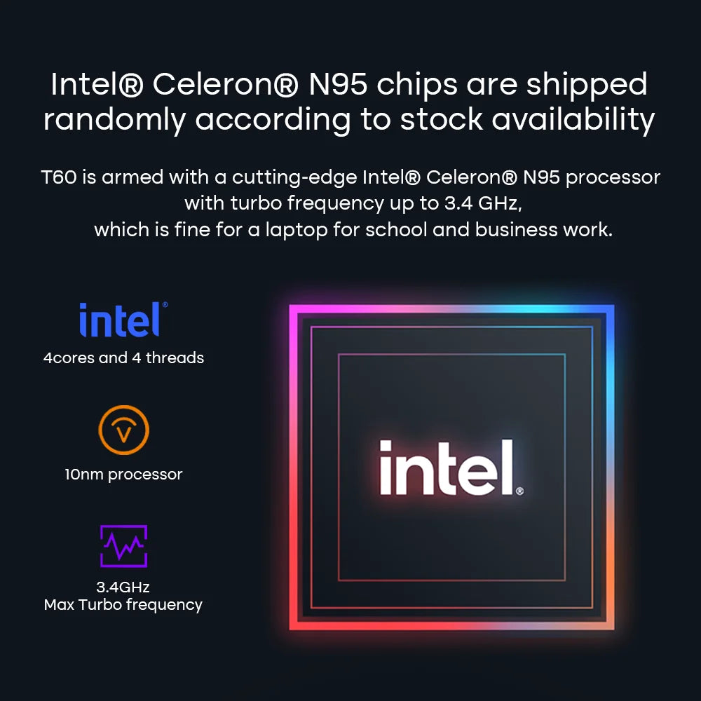 DERE Laptop T60 16" Touchscreen 2.5K IPS Ultra HD Intel Celeron N95 12GB DDR5 1TB SSD Study Office Windows 11 Notebook
