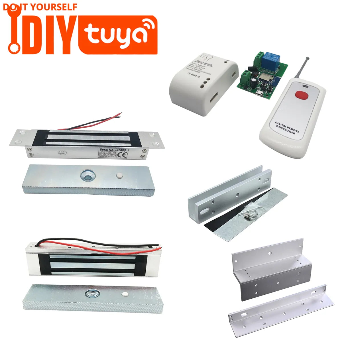 WiFi Tuya Electric Magnetic Lock Kits Waterproof Door Access Control System 350Lbs 180KG Magnet Door Lock