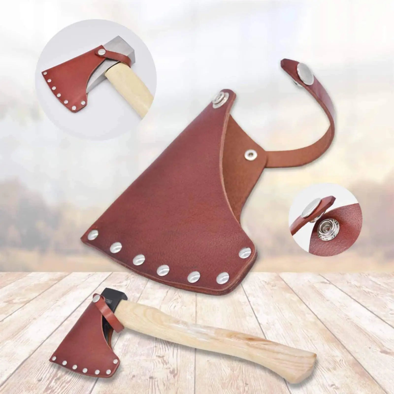Hunting Leather Axe Protective Cover Holster Axe Scabbard Outdoor Survival Hatchet Axe Sheath Camping Blade Cover Protector Tool