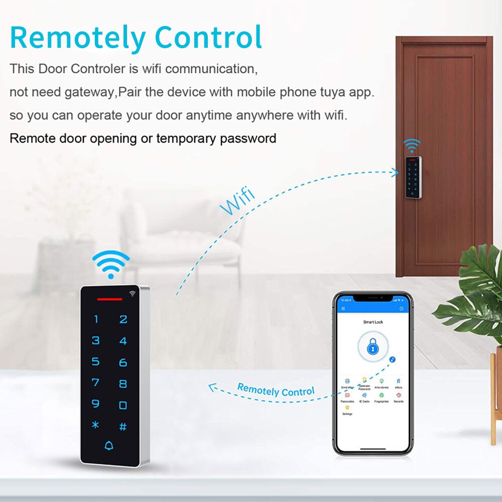 Wifi (optional) Remote Open Control Rfid Lock Smart Gate Access Control Waterproof Magnetic Lock Tuya Mobile APP