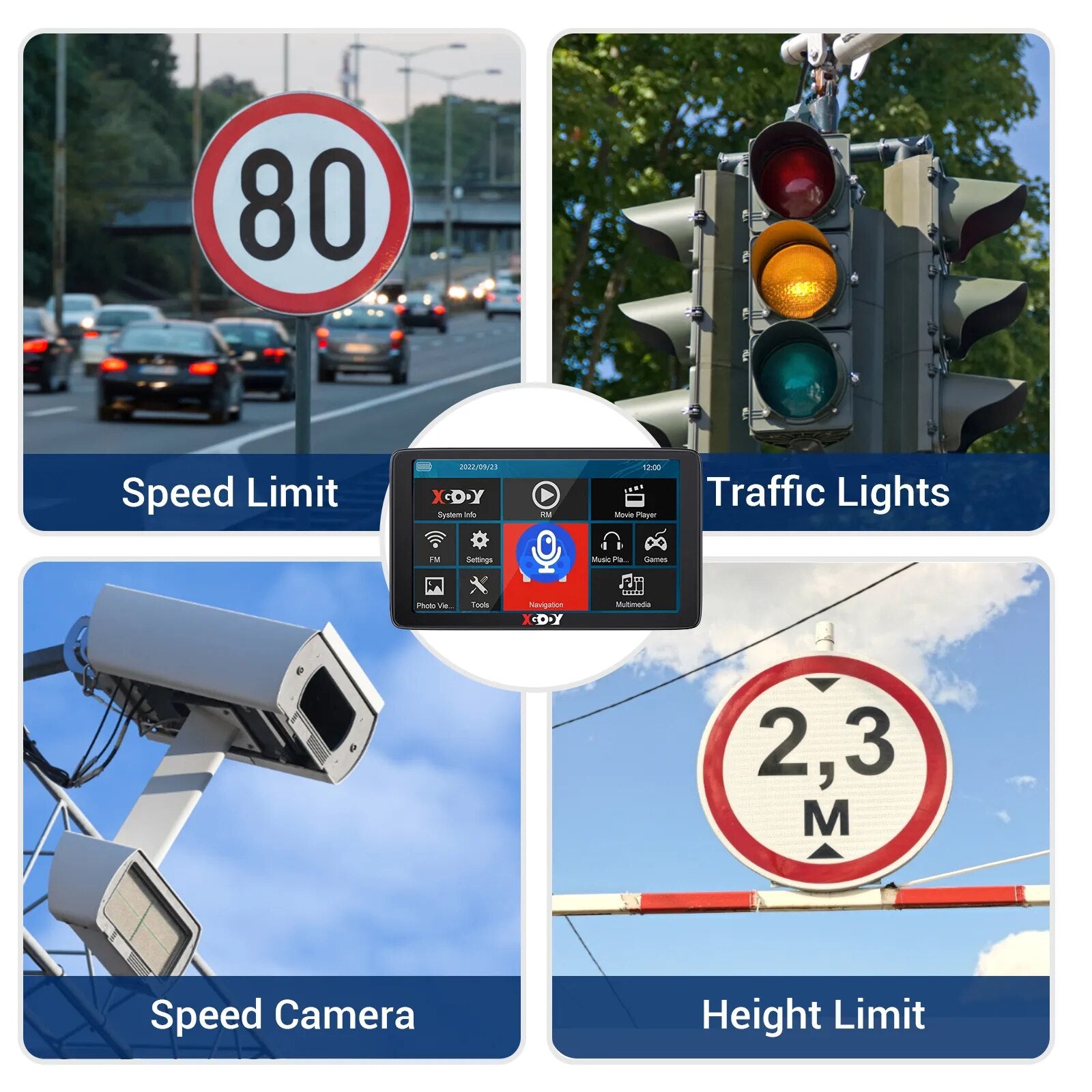 XGODY 7" Car GPS Navigation Truck GPS 256M+8G Navigtor Touch Screen Sunshade Sat Nav Navitel Lastest 2023 Europe America Maps