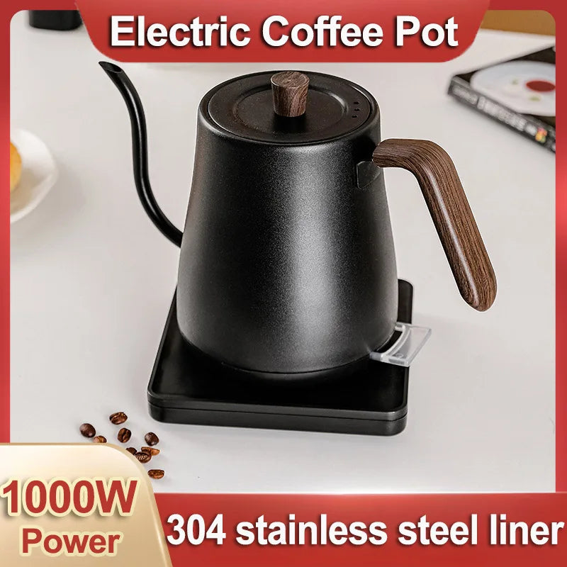 220V 800ML Electric Gooseneck Kettle Hand Brew Coffee Pot Automatic Power Off Speedy Make Tea Heat Milk Electric Espresso Pots