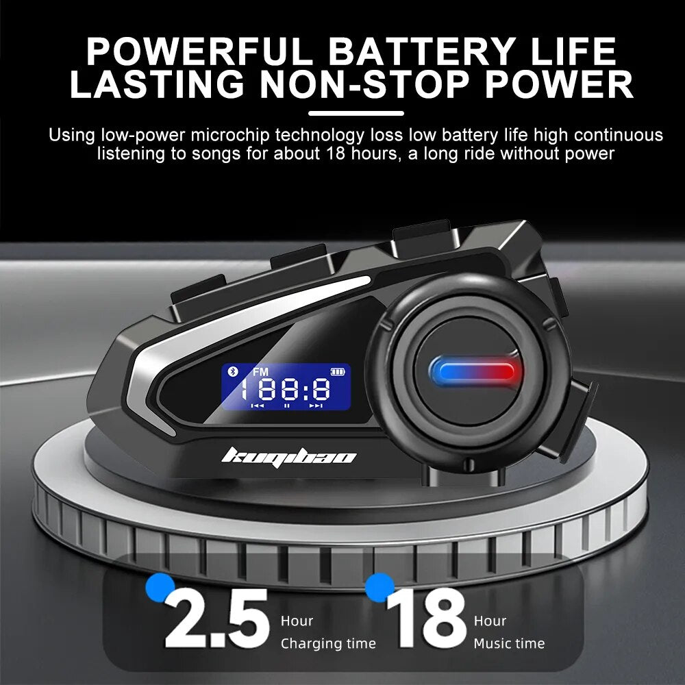 Bluetooth Motorcycle Helmet Headset Waterproof FM Radio Wireless Headphones Voice Control Roise Reduction Earphone three-colour