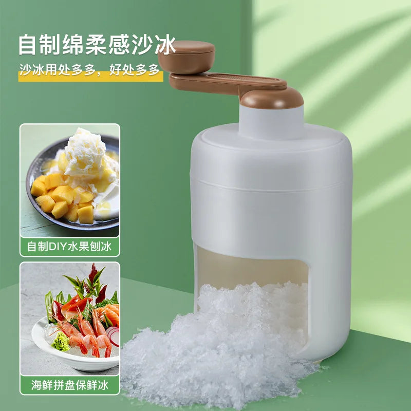 Shaved Ice Machine Manual Snow Cone Machine Portable Ice Crusher Shaved Ice Machine Free Ice CubeTray Kitchen Tool Ice Crusher