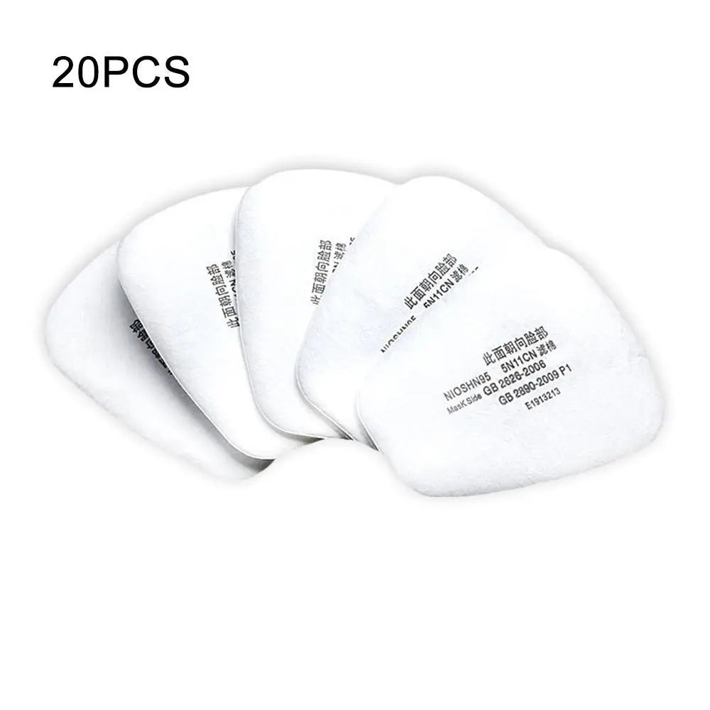 20pcs Dust Cotton Filter Paper 5N11 501 Holder For 6001/6200/7502/6800 Chemical Spraying Painting Respirator Mask Accessories