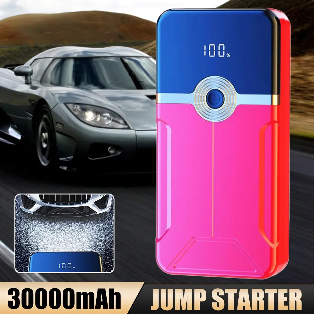 1000A Car Battery Jump Starter Power Bank 30000mAh Portable USB Fast Charger with LED Lamp 12V Emergency Booster Car Accessories