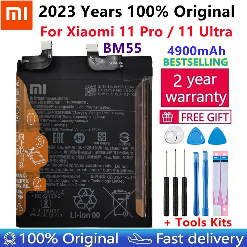 100% Xiaomi Original Battery BM4X BM55 BP42 For Xiaomi 11 Xiaomi11 Mi11 Xiaomi 11 Pro 11 Ultra  Xiaomi 11 Lite Phone Batteries