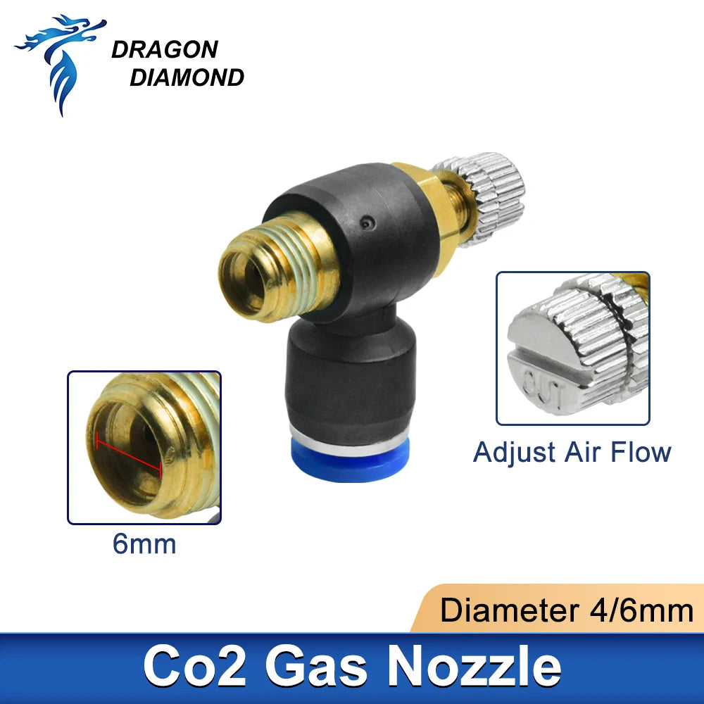 Co2 Laser Gas Nozzle Air Nozzle Diameter 4mm 6mm 2 pcs Use For Co2 Laser Head For Co2 Laser Engraving Cutting Machine