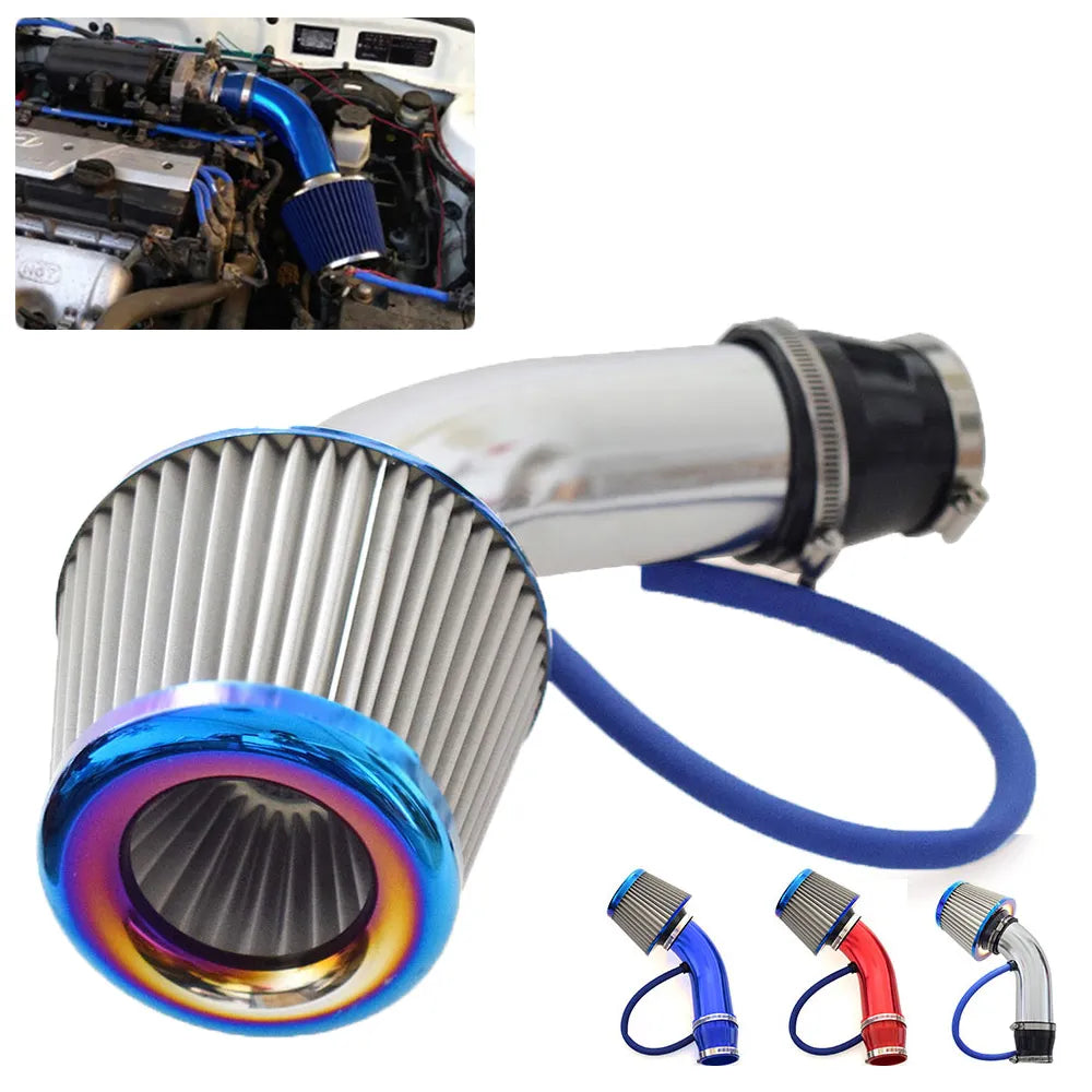 3" 76mm Car Cold Air Intake System Turbo Induction Pipe Tube Kit With Air Filter Cone High Flow Performace Racing