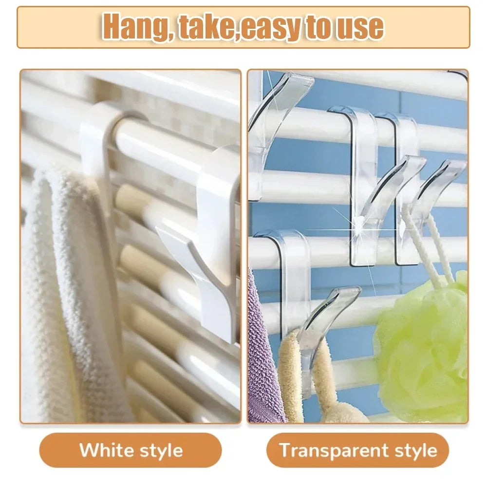 Hanger for Heated Towel Radiator Rail Bath Hook Holder Clothes Hanger Bathroom Drying Towel Scarf Rack Coat Holders