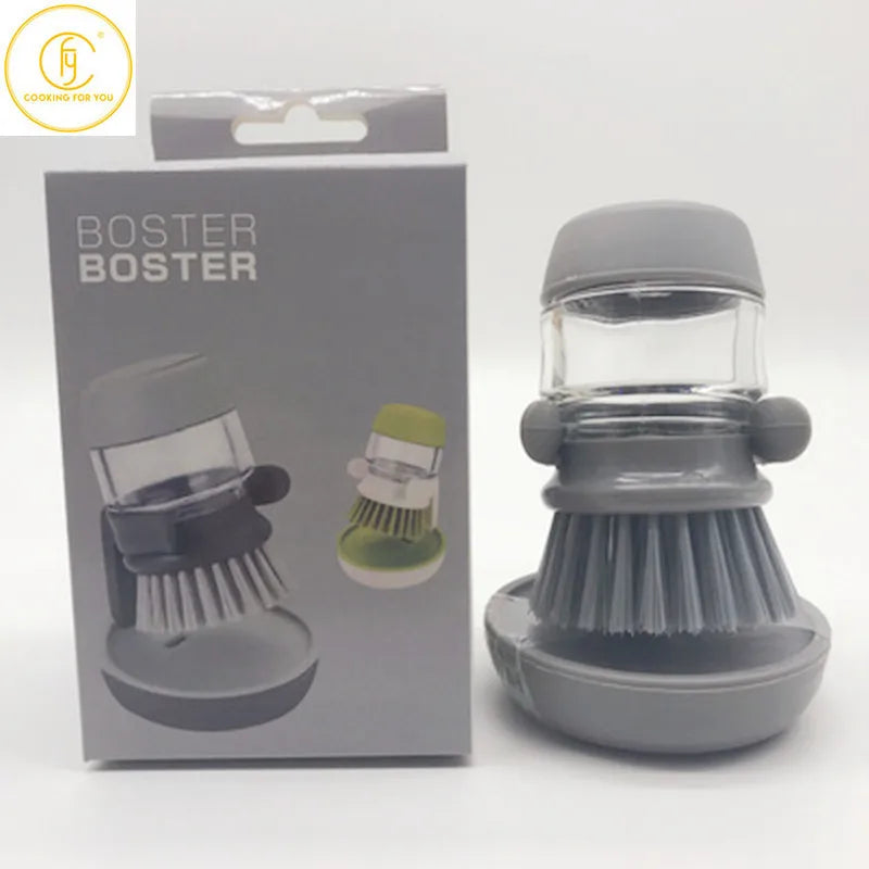 Household Handheld Presses Soap Cleaning Brushes Dish Bowl Pot Washing Brush with Removable Brush Head Kitchen Drit Clean Tools
