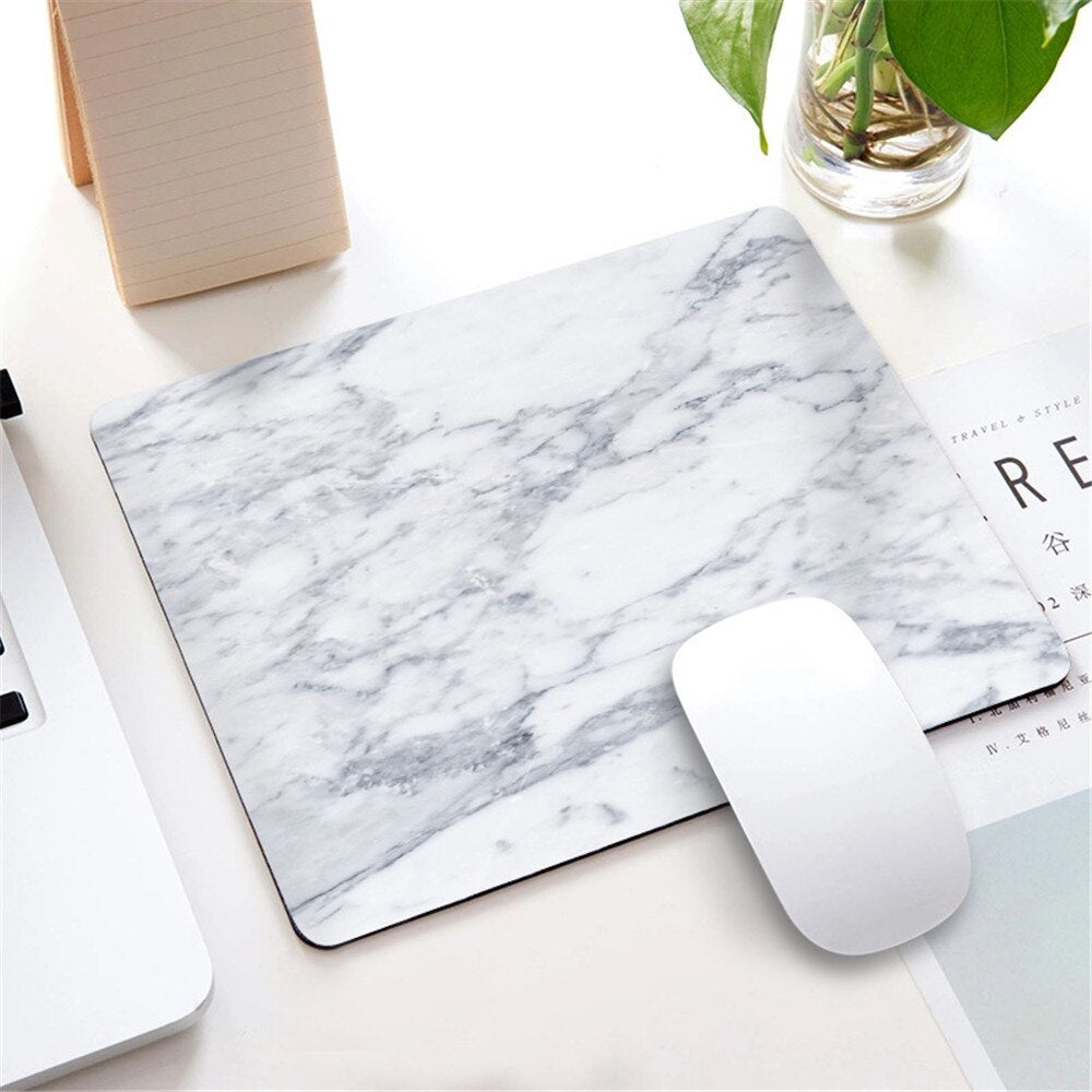 Marble Nordic Style Small Mouse Pad Computer Laptop Mousepad Rectangle Non-slip Rubber Base Deskpad Table Mat Desk Accessories