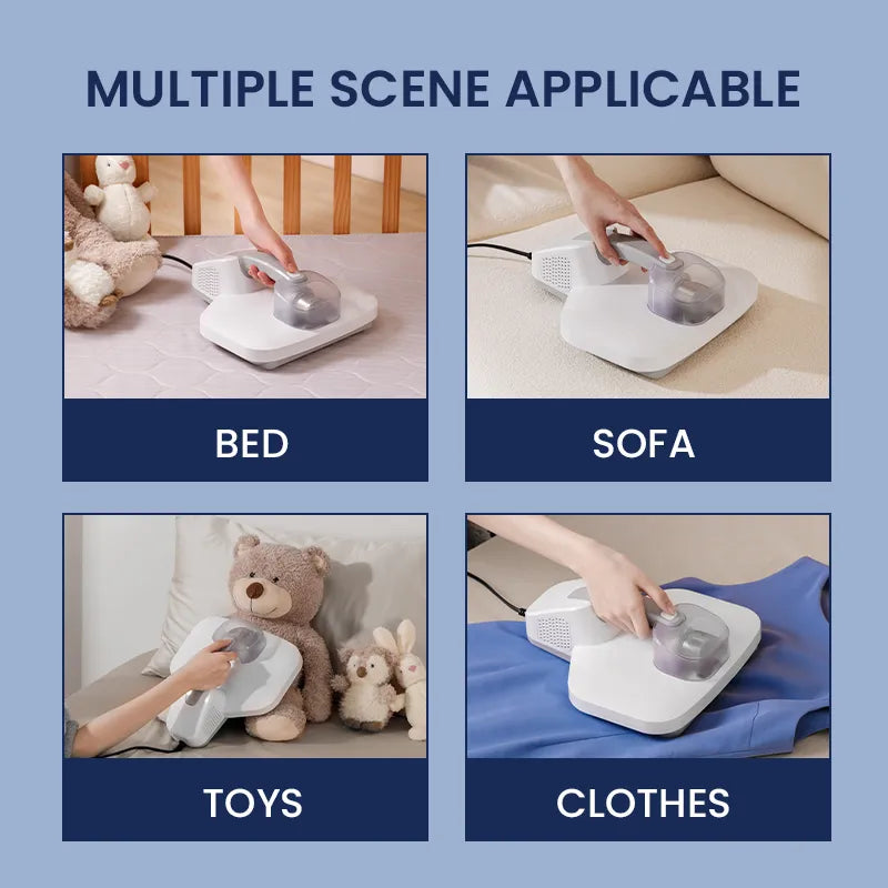 Home Mite Remover for Bed Sofa Handheld Wireless Vacuum Cleaner 15000Pa Patting UV-c Sterilizer Eliminate Mites Duster Pet Hair