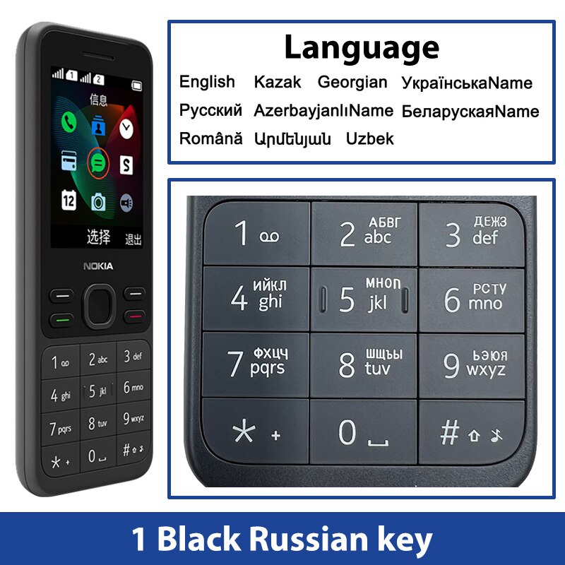Original and New Nokia 150 2G Mobile Phone Multilingual 2.4 inch Dual SIM Cards Bluetooth FM Radio 1020mAh Feature Mobile Phone