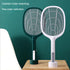 Electronic Mosquito Killer Racket UV Light Trap Lamp Electric Shock 2-in-1 USB Rechargeable Fly Killler Swatter w/ Standing Rack