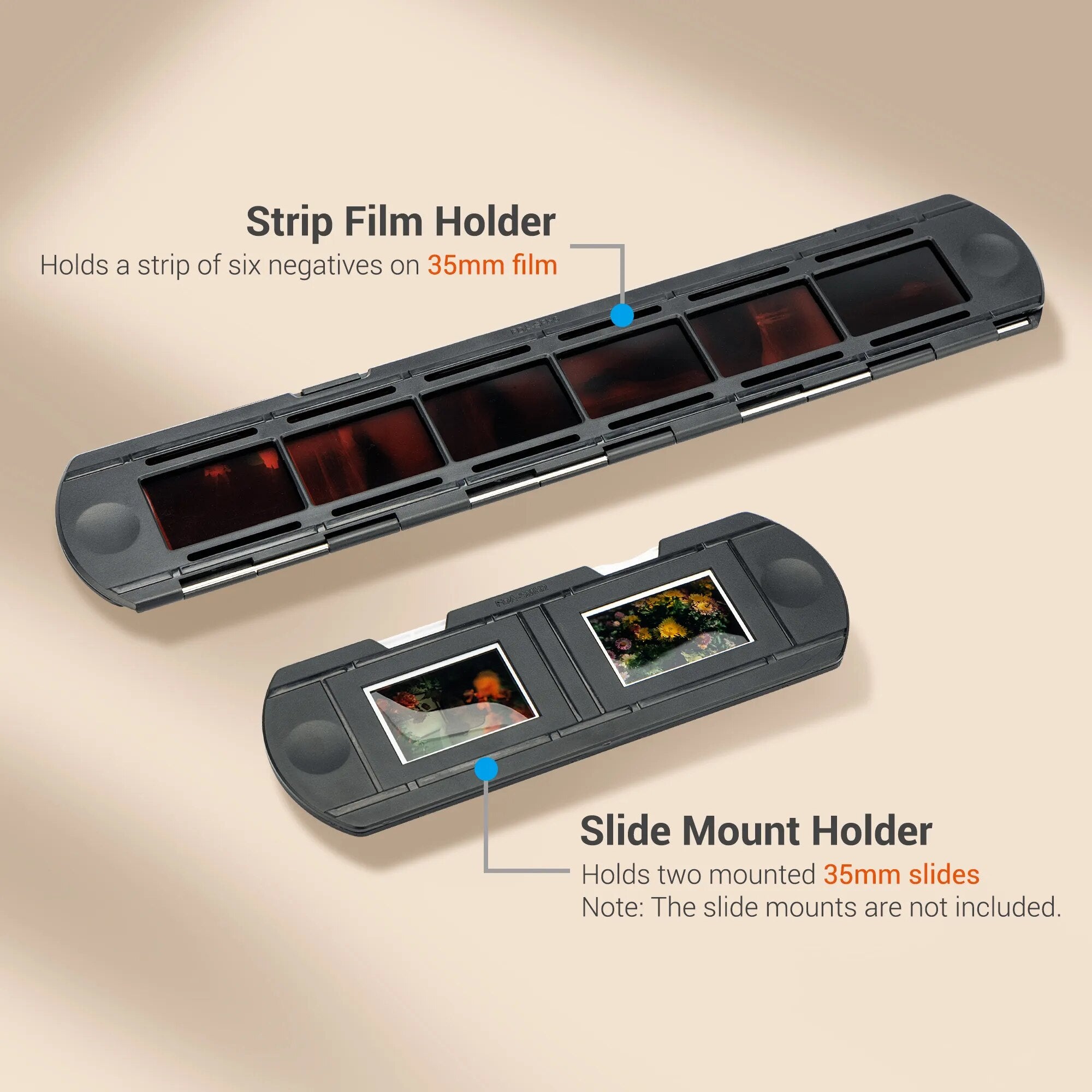 JJC Negatives Scanning LED Light 35mm Film Scanner with Strips & Slides Holder Photo Scanner Film Digital Converter Copier