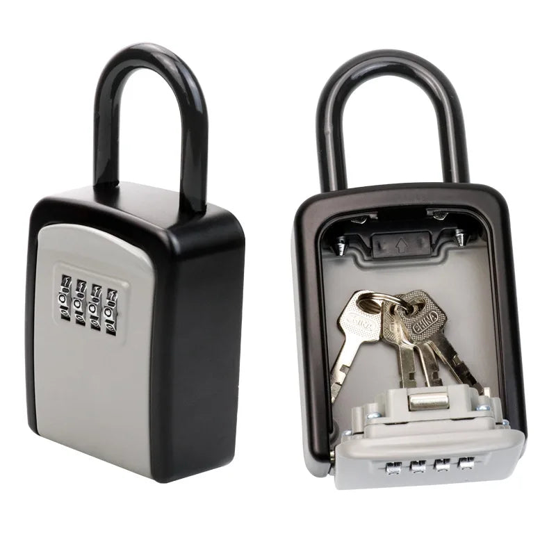 Wall Mount Key Storage Secret Box Organizer 4 Digit Combination Password Security Protection Code Lock Home Safe Deposit Box
