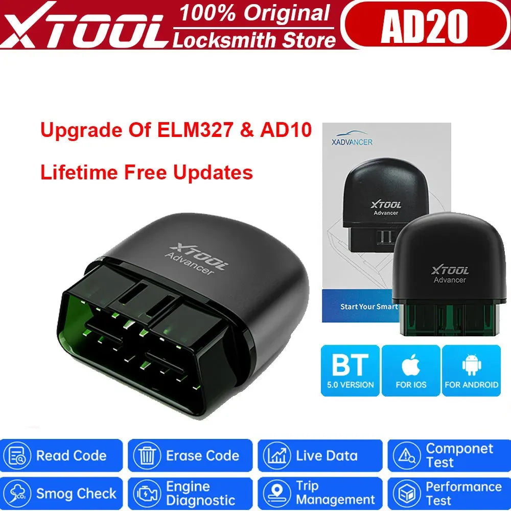 XTOOL AD20 Advancer OBD2 Code Reader Scanner Car Engine Diagnostic Tools Full obd Function Android /IOS Upgrade Of ELM327 AD10