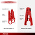 AMPCOM RJ45 Crimper Lan Tester Tool Set Ethernet Cable Stripper Punch Down Tool RJ 45 RJ11 Connectors 12 in 1 Cabling Repair Set