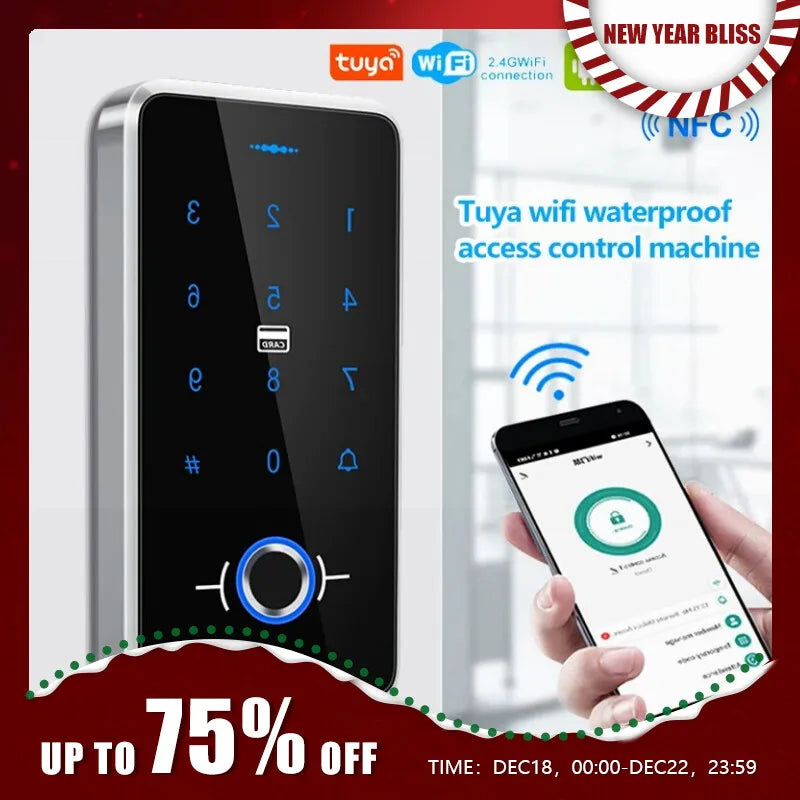Fingerprint Door Access Control System Kit IP68 Waterproof Outdoor RFID Access Control Keyboard Electric Magnetic Lock
