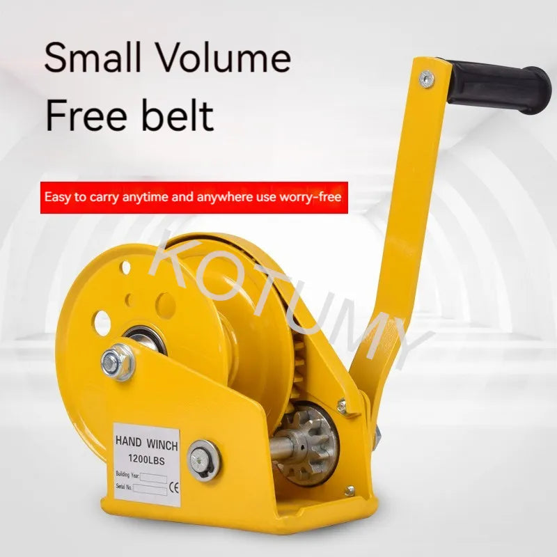 Hand Crank Self-Locking Manual Winch Thicken Material Small Household Portable Winch Crane Lift Hoist 1800LB