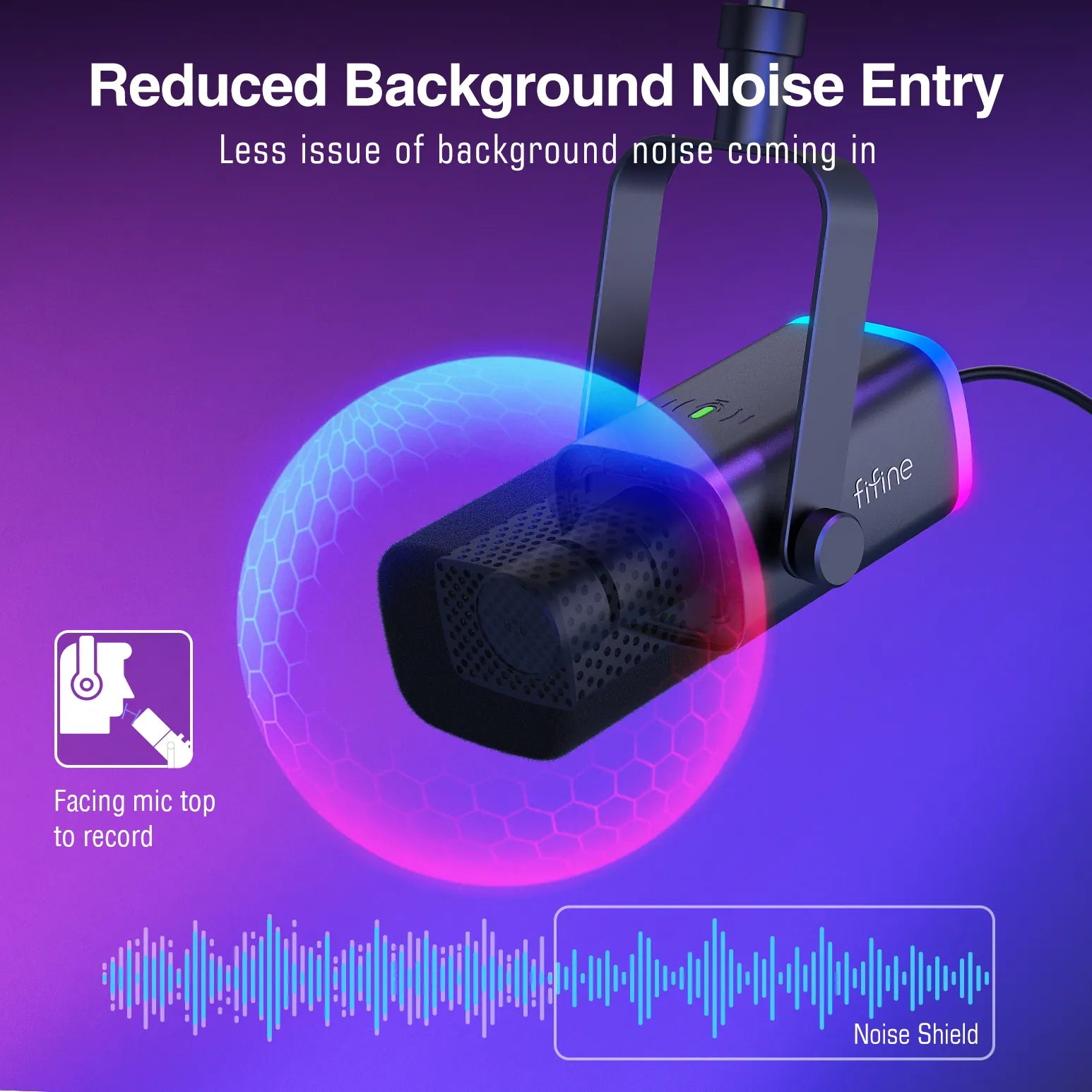 FIFINE XLR/USB Gaming Microphone Kit with Headphone Jack/Mute/RGB /Arm Stand,Dynamic Mic Set for PC PS5/4 Mixer AmpliGame AM8T