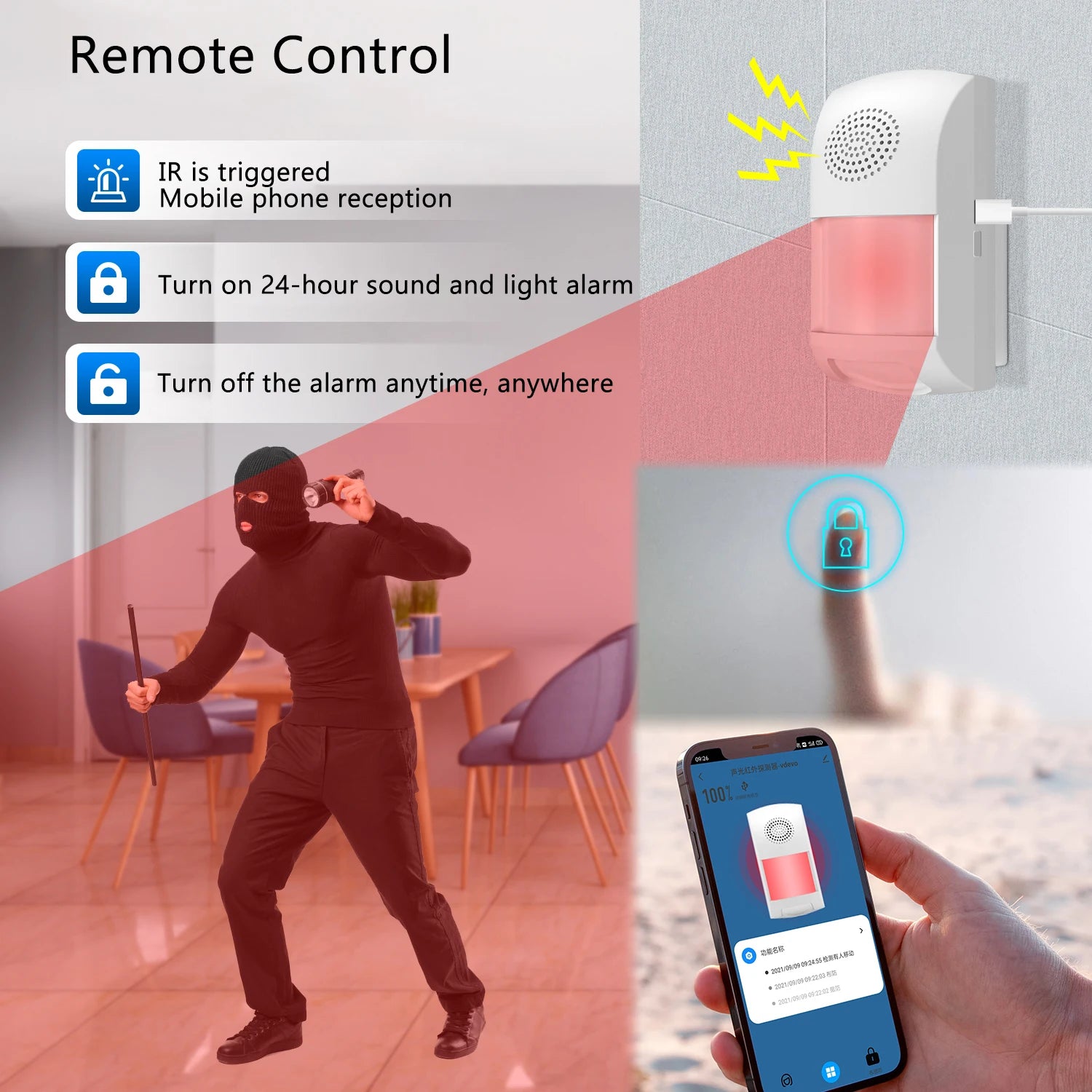 TUYA WiFi PIR Motion Sensor Home Burglar Alarm System Infrared Movement Detector Remote Control Pet Immune Timing Arm Disarm