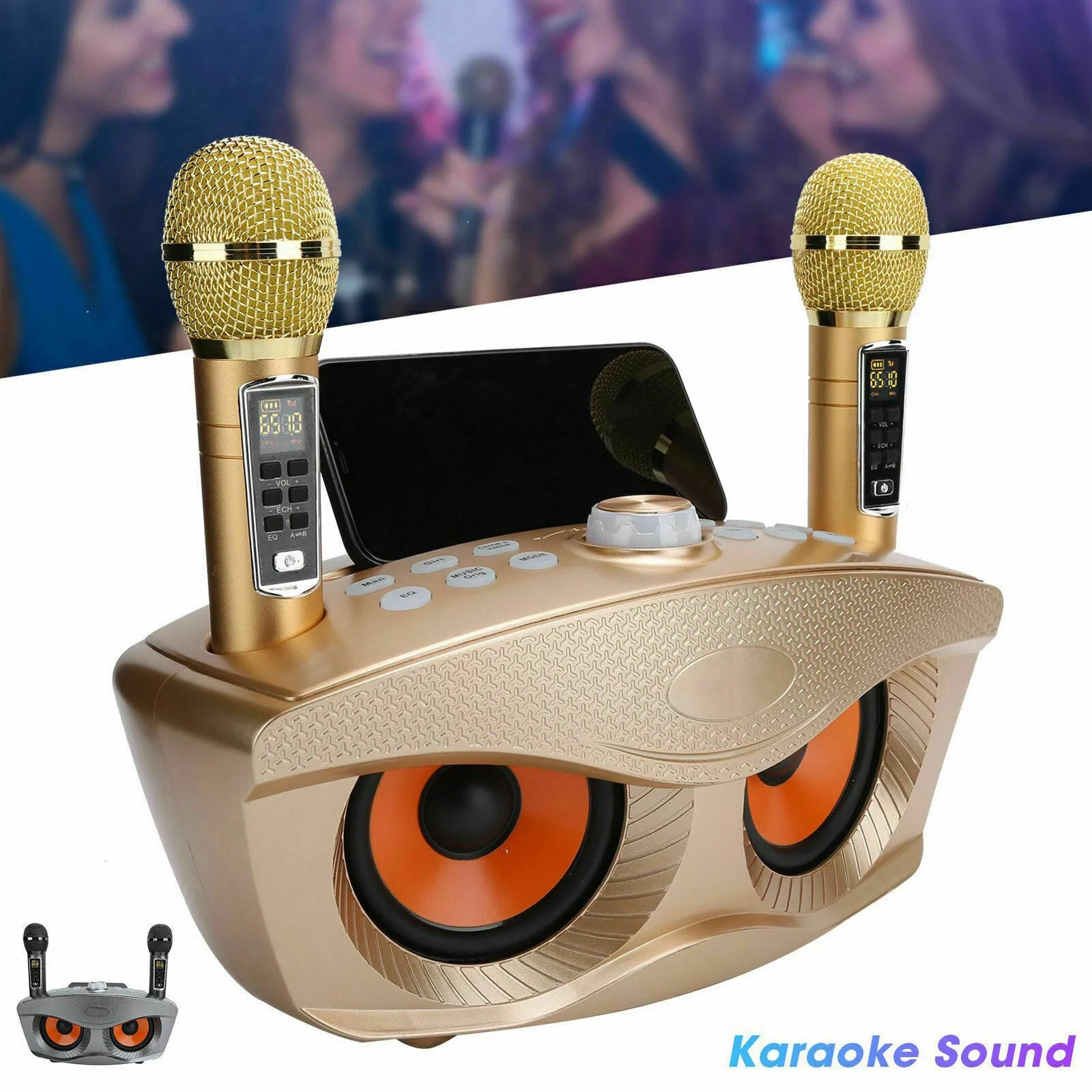 SD306Plus Professional Karaoke Machine Wireless Bluetooth Speaker With Dual Mic Outdoor Home KTV System Portable Music Player