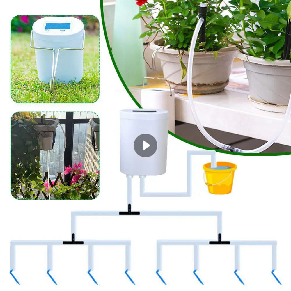 Garden Automatic Watering Pump Rechargeable Intelligent Controller Indoor Plants Drip Irrigation Device Water Pump Timer System