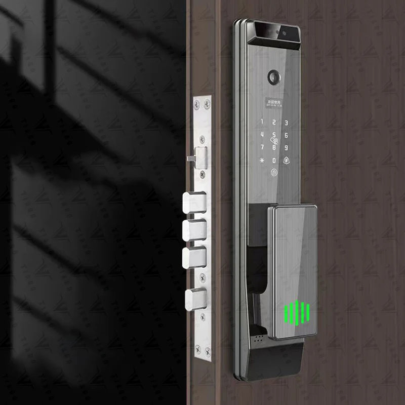 TIAGO WiFi Tuya APP Arabic/English/Russian/Portuguese Voice Digital 3D Face Recognition Fingerprint Smart Door Lock With Camera