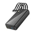 4 Usb Ports External Battery 30000mah Fast Charger 22.5w Top Solar Power Bank For Iphone 13 Samsung Built In Cable Plug