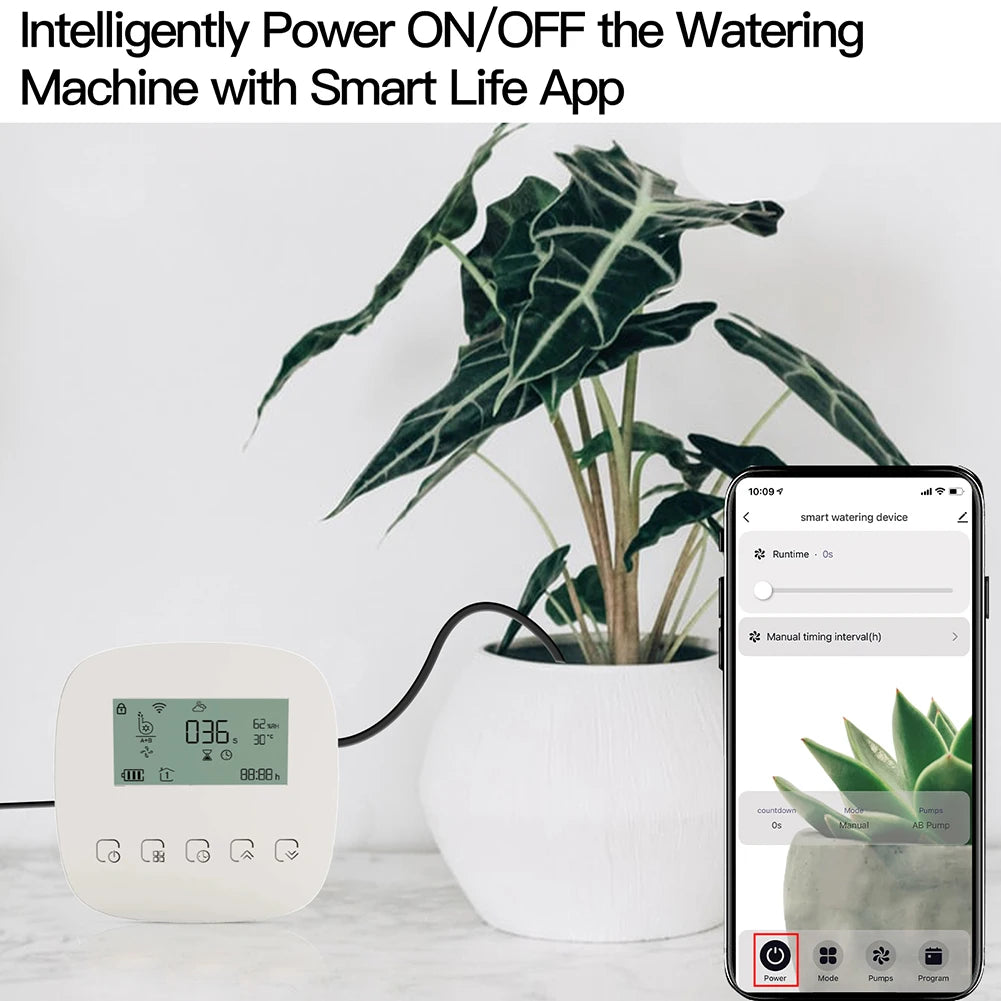 WiFi Smart Watering Machine Automatic Micro-drip Plants Controller System Garden Irrigation USB Chargable Work With Alexa Google