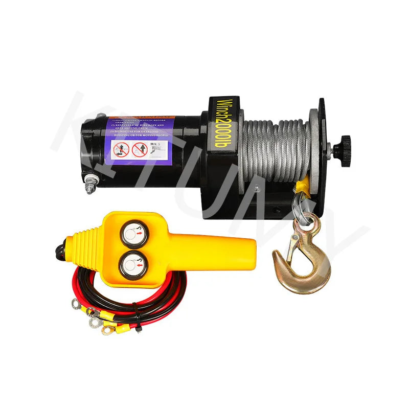 3500lbs/4000lbs/4500lbs Car Mounted Small Crane Electric Hoist 12V/24V Off-road Vehicle Traction Self Rescue Trailer Winch Hoist