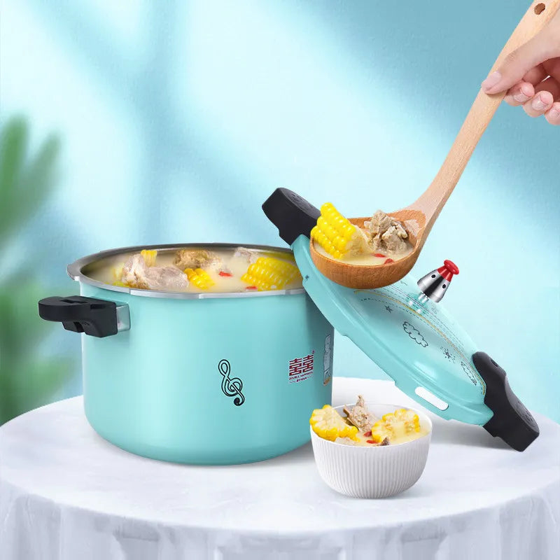 Portable Non-stick Pan Pressure Cooker Household Gas Induction Cooker General Explosion-proof 18/20CM Household Rice Cookers