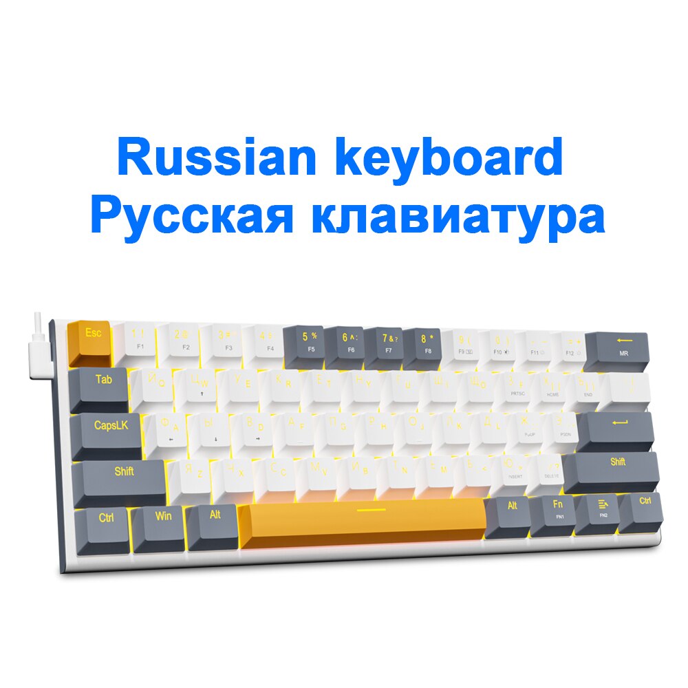 E-YOOSO Z11 USB Mechanical Gaming Wired Keyboard Red Switch 61 Keys Gamer Russian Brazilian Portuguese for Computer PC Laptop