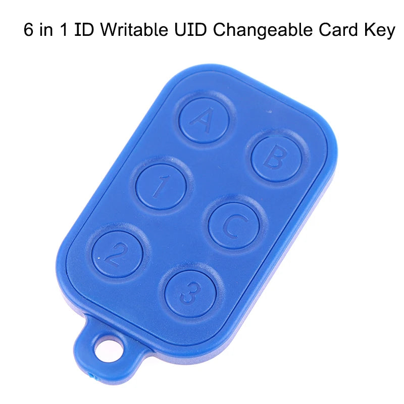 Keyfob 6 in 1 125khz T5577 EM ID Writable IC 13.56Mhz 1k S50 UID Changeable Card Key