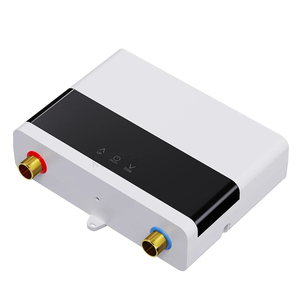 110V/220V Instant Water Heater Bathroom Kitchen Wall Mounted Electric Water Heater with Remote Control LCD Temperature Display
