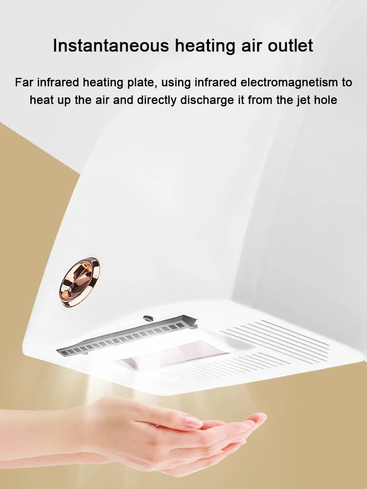 DMWD Hotel Electric Sensor Jet Hand Dryer Automatic Hands Dryers Induction Hand-Drying Device Bathroom Hot Air Wind Blower 1000W