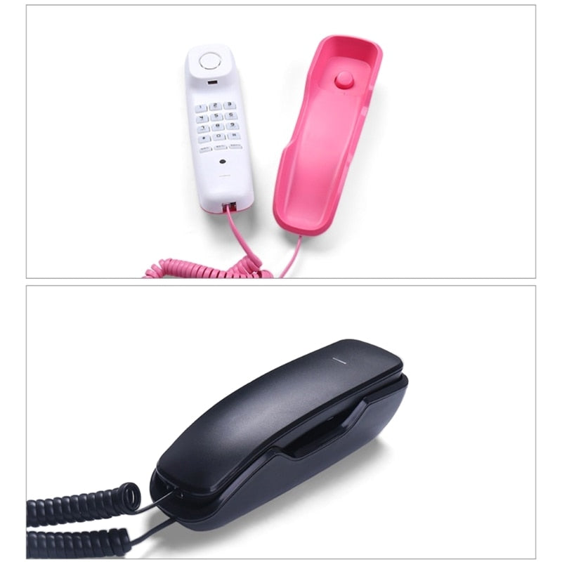 A061 Landline Telephone Sleek Wall Hanging- Design 2 in 1 Push Button Phone for Modern Homes and Offices LX9A
