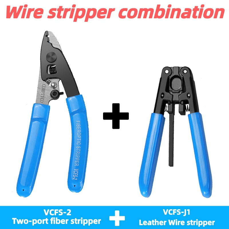Fiber Optic Tool Kit VCFS-3/2 Three/Two-port Fiber Stripper and VCFS-J1 Leather Wire Stripper FTTH Fiber Stripper Tools