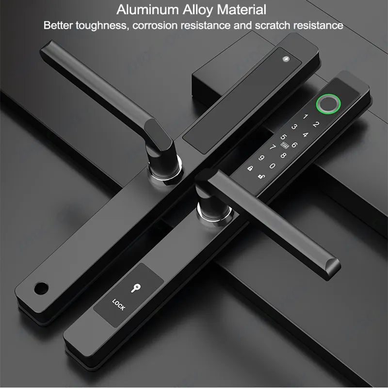 3CM Width Slim Smart Door Lock TTLock Waterproof Fingerprint IC Card Code Smart Electronic Door Lock Sliding Aluminum Door Locks
