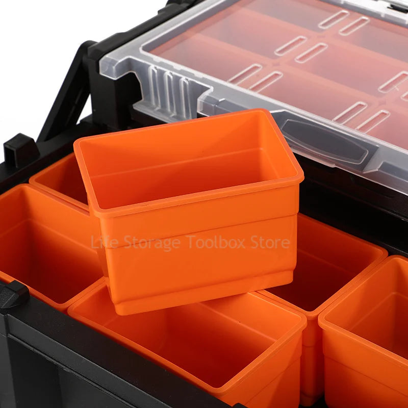 Plastic Storage Box Tool Case Organizer Parts Toolbox Screw Hardware Storage Box Waterproof Tool Box Suitcase Garage Organizer