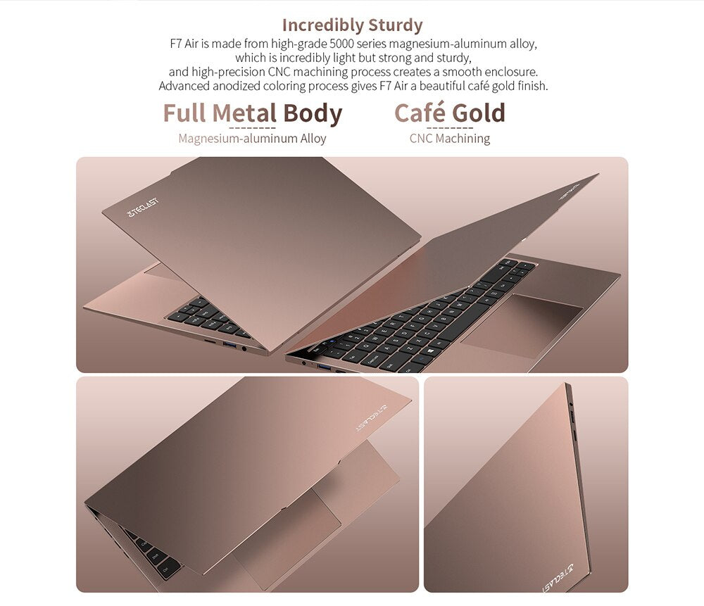 2021 Newest Teclast F7 Air Laptop 1.18KG 14'' 8GB LPDDR4 256GB SSD inte N4120 Notebook 1920x1080 Win10 OS Laptops Type-C
