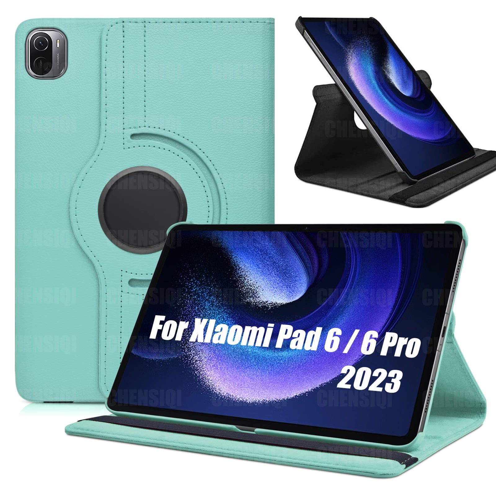 Case for Xiaomi Pad 6/Mi Pad 6 Pro 11" Tablet 2023 Leather Protective Case with Sleep/Wake Function and 360 Rotating Stand Case