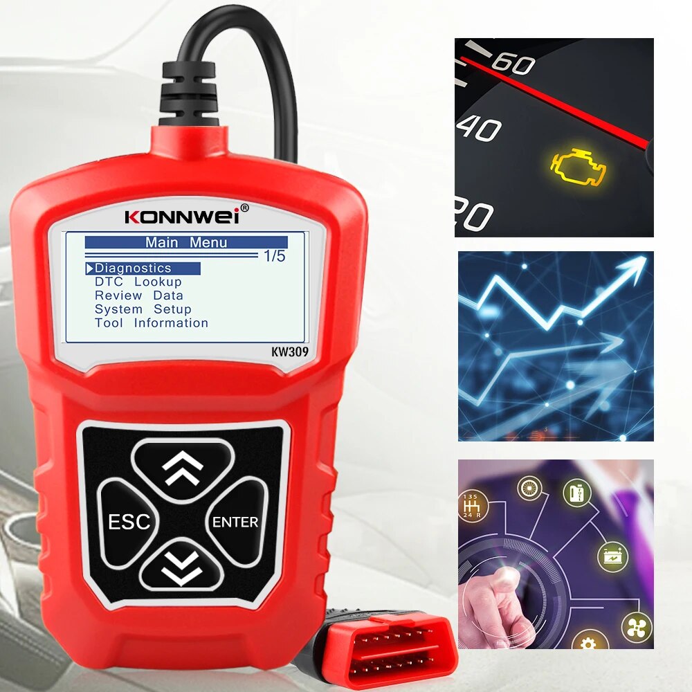 KONNWEI OBD1 Scanner Engine Fault Code Car Reader KW309 Automotive Scanner OBD2 Car Scanner pk ELM327 Repair Diagnostics Tool