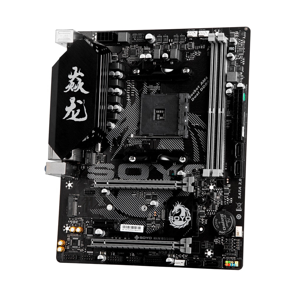 SOYO AMD B550M Motherboard Gaming Motherboard USB3.1 M.2 Nvme Sata3 Supports R5 3600 CPU (AM4 socket and R5 5600G 5600X CPU)